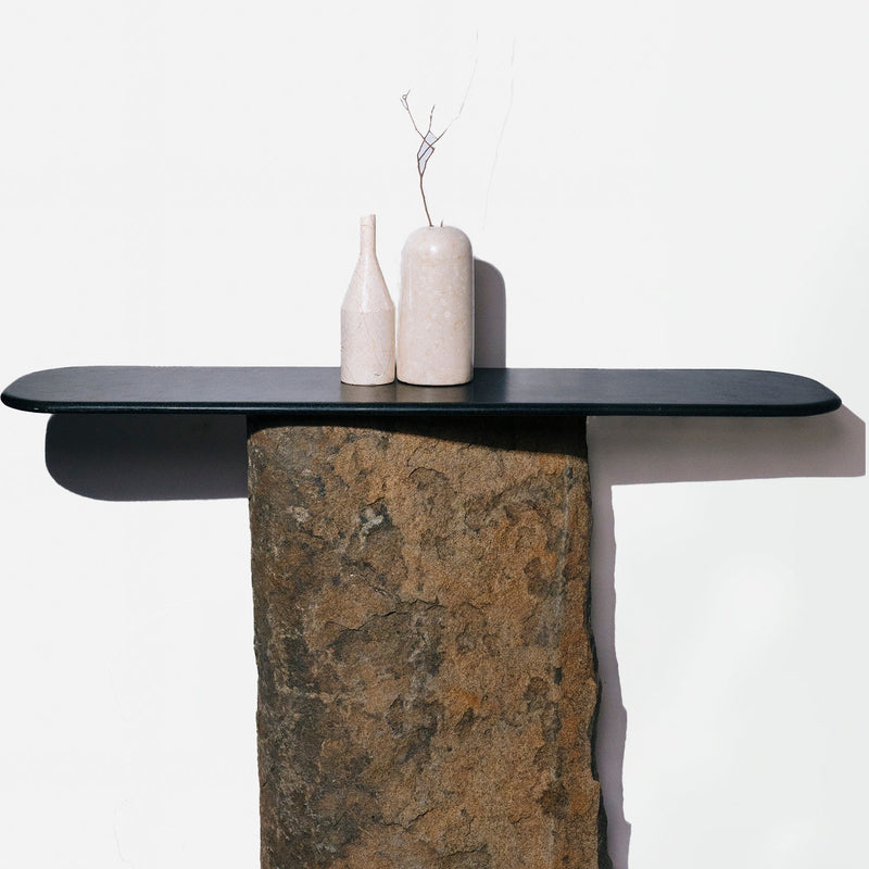 How to Style a Console Table with Sculptural Stone Accents