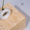 Travertine Cube Side Table
