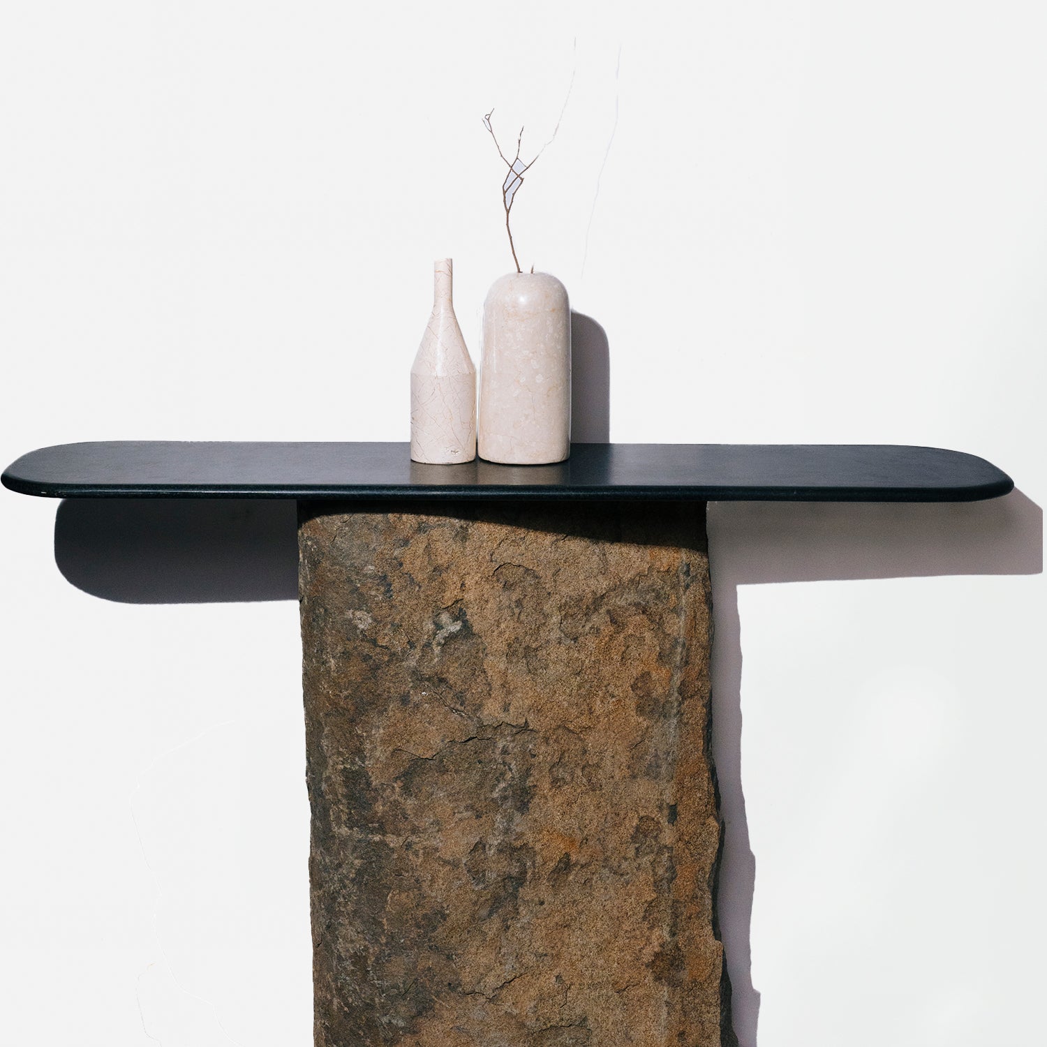 How to Style a Console Table with Sculptural Stone Accents