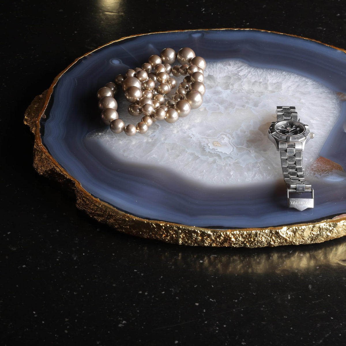 Semi Precious Platter - Natural Agate - paarkhi