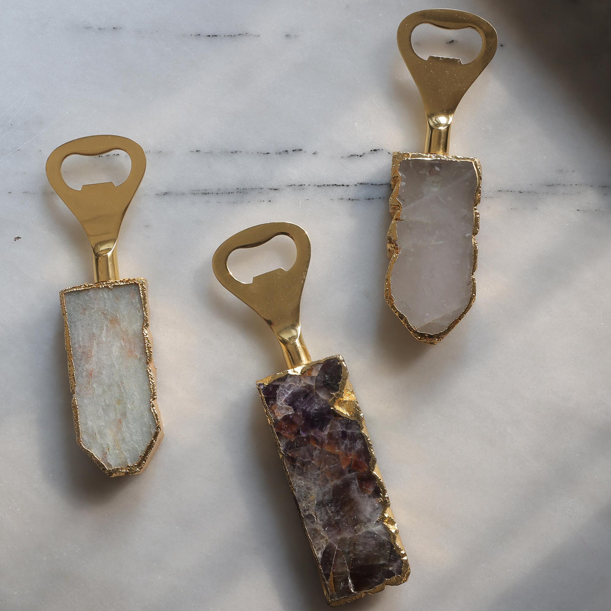 Semi Precious Bottle Opener - Rose Quartz - paarkhi