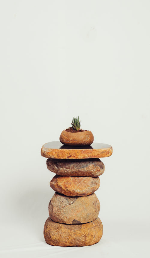 Stacked Boulder Side Table