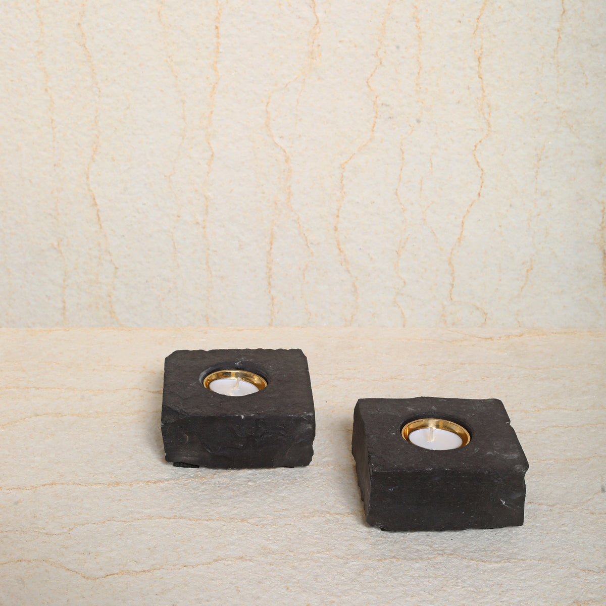 Slate Square Tealight Holder - paarkhi