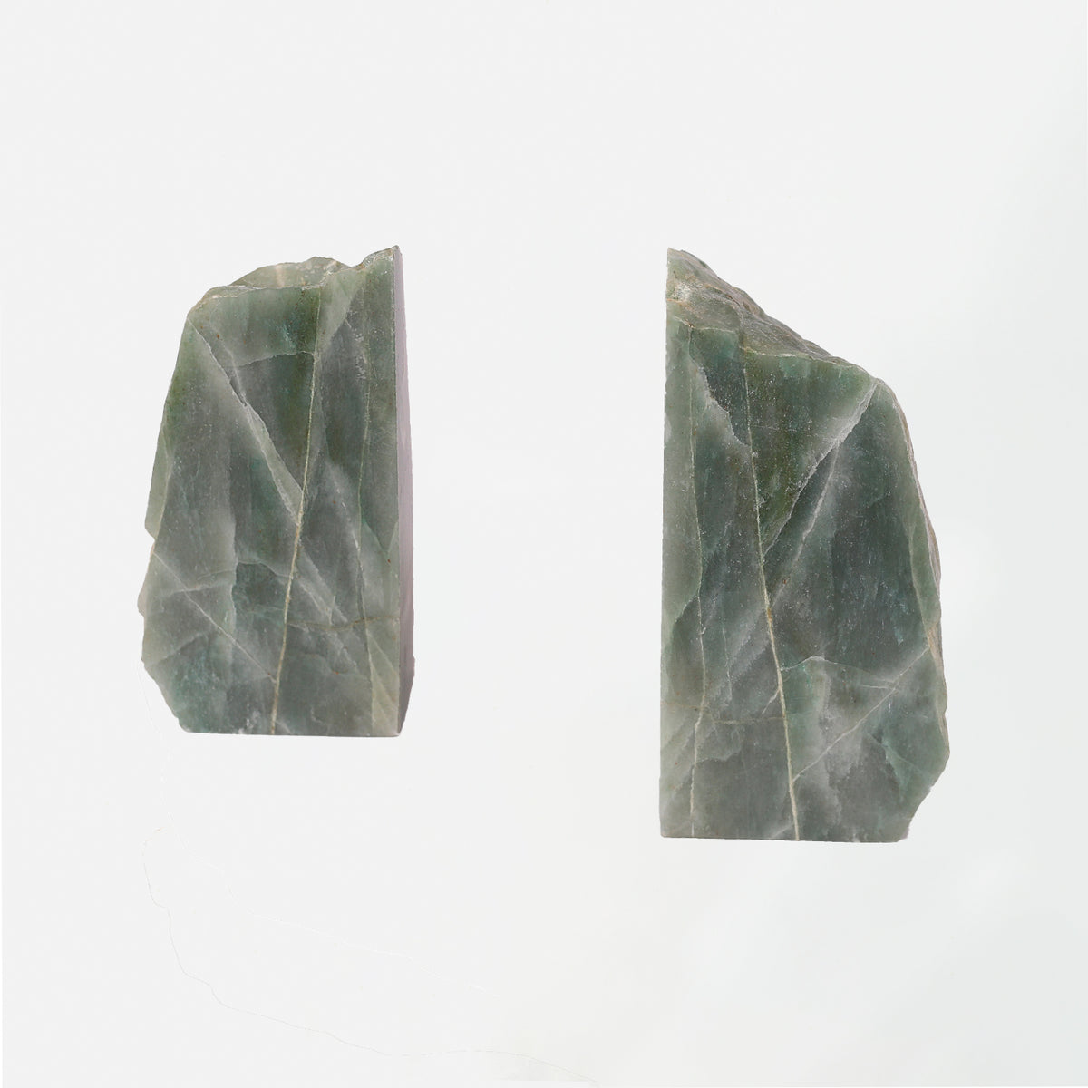 Semi Precious Bookend Set - Green Quartz