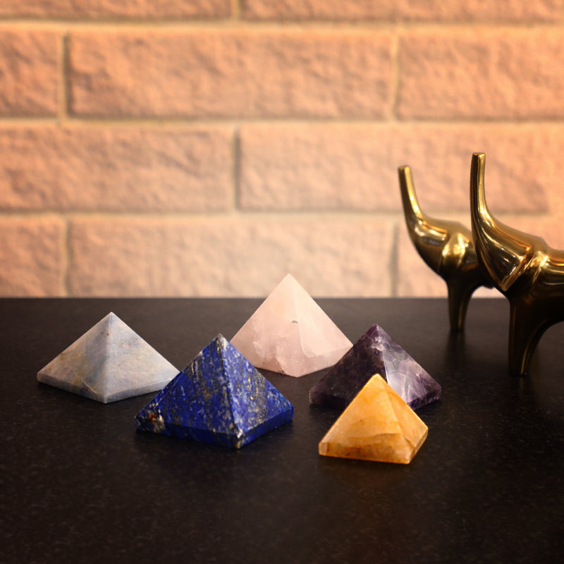 Semi Precious Pyramid - White