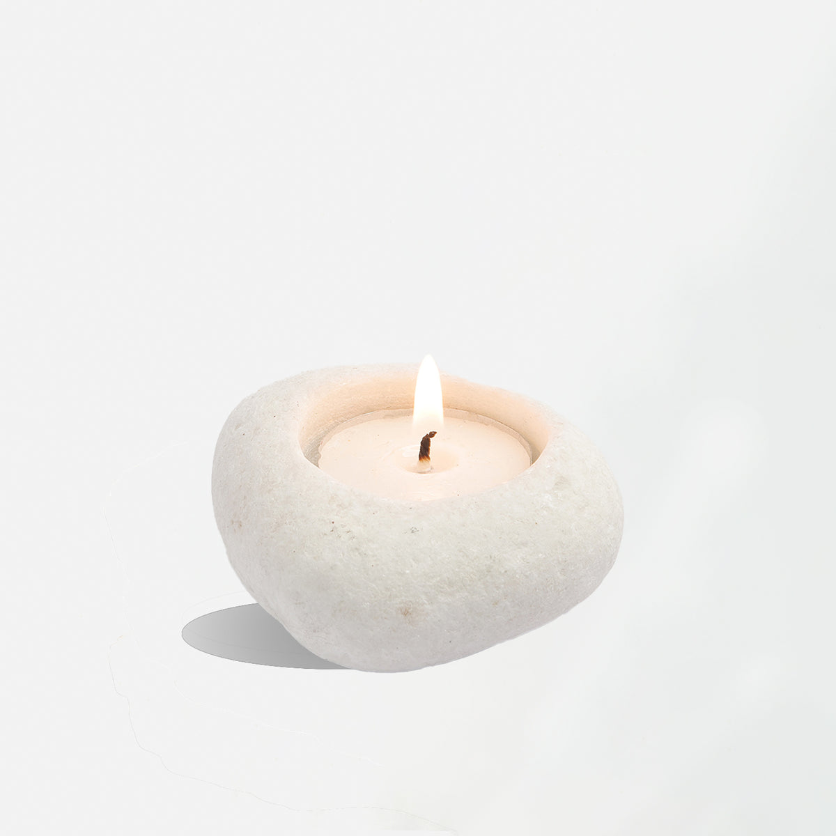 Pebble Tea Light Holder - White