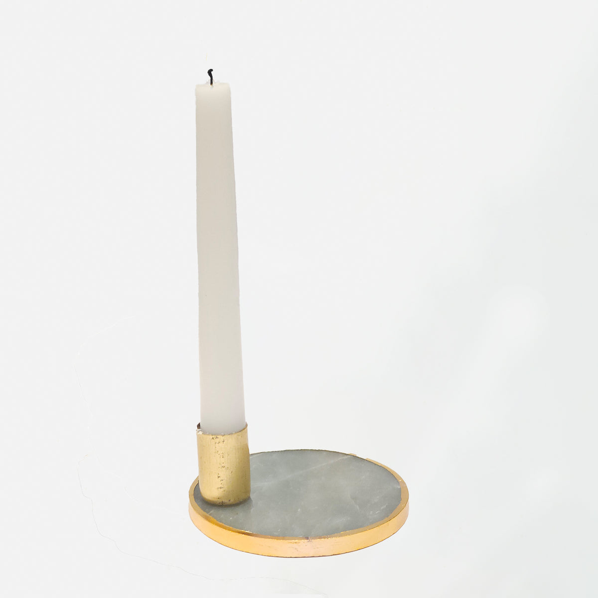 Semi Precious Candle Holder - Green Quartz