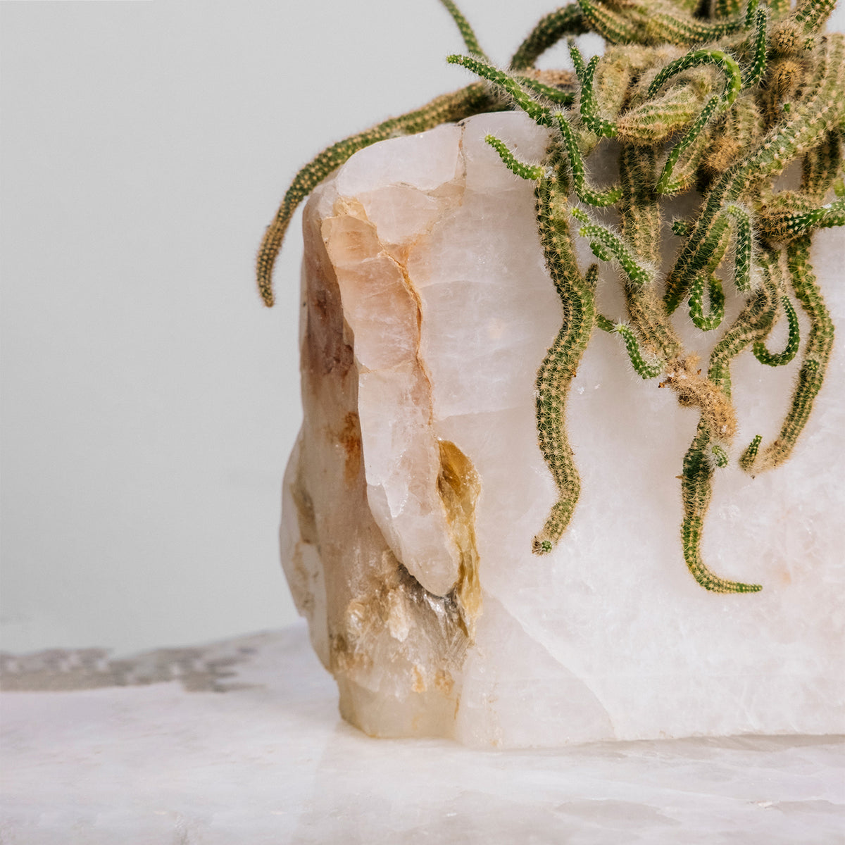 Semi Precious Planter - White Quartz