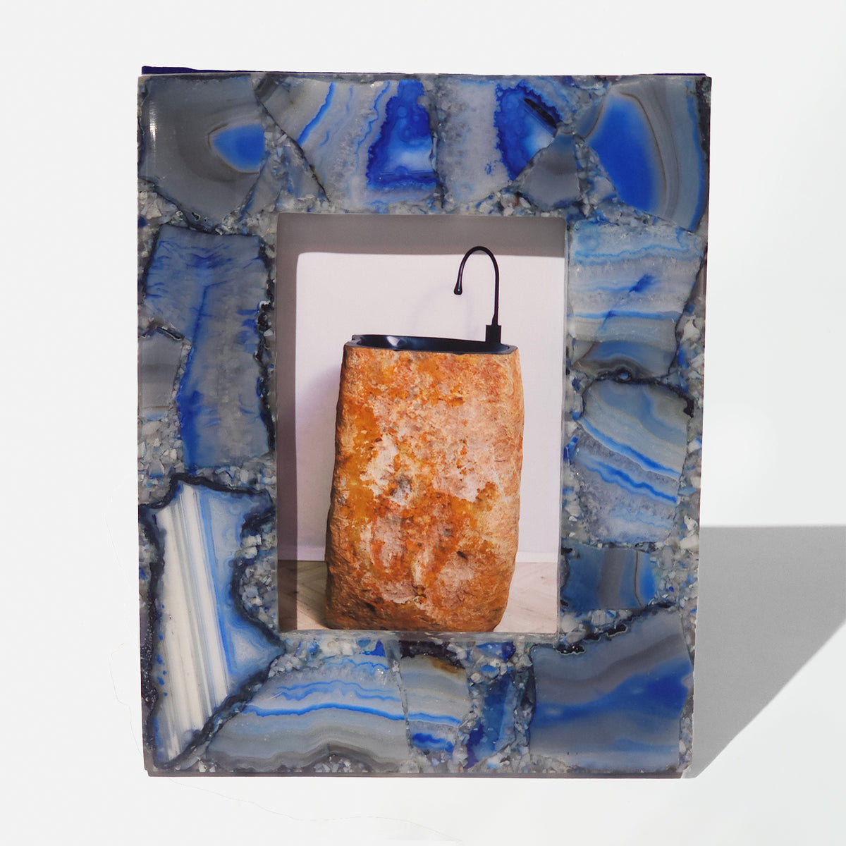 Semi Precious Photo Frame - Blue Agate