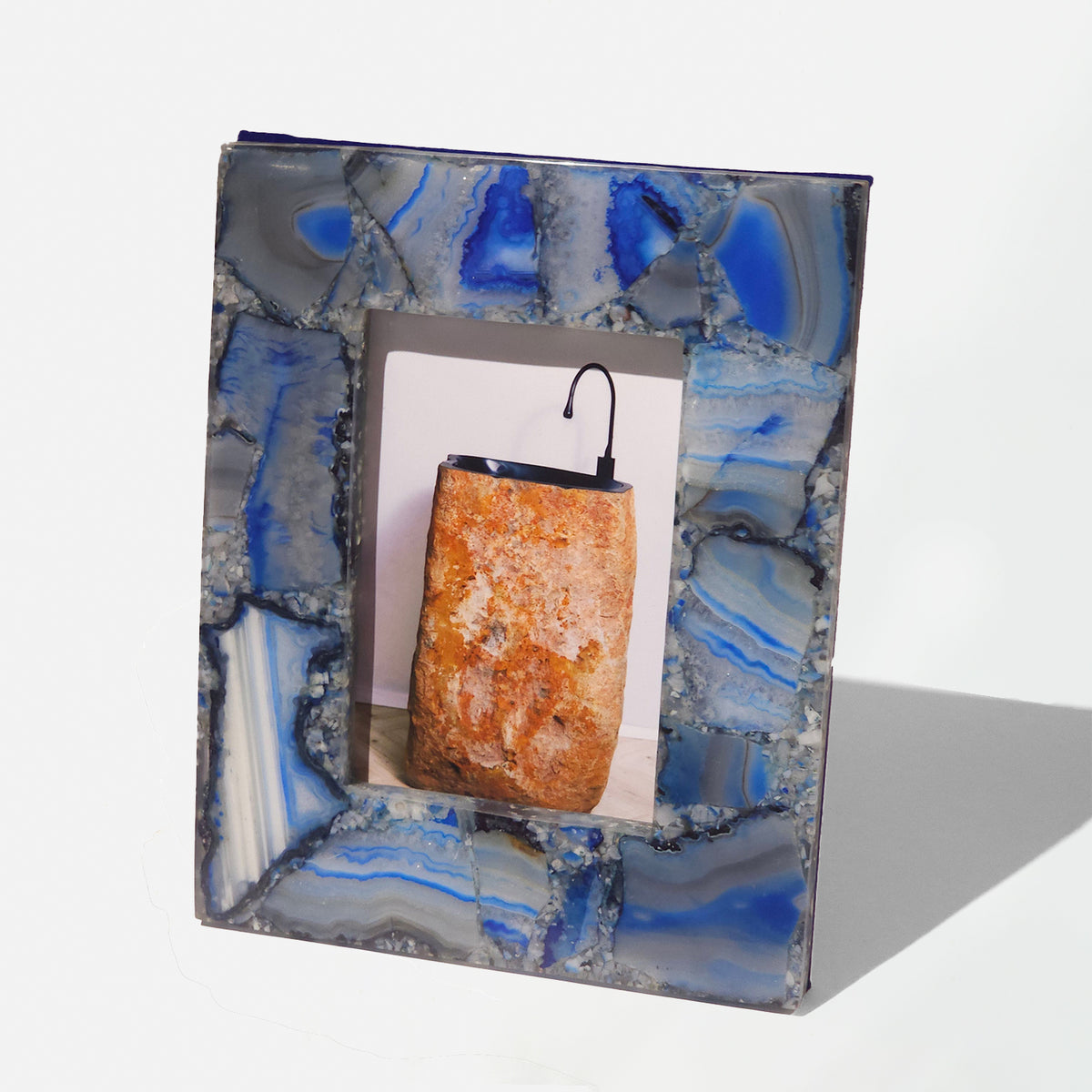 Semi Precious Photo Frame - Blue Agate