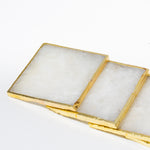 Semi Precious Coasters Set of 4 - White Quartz