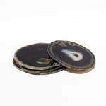 Semi Precious Coaster Set Of 4-Black Agate