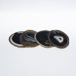 Semi Precious Coaster Set Of 4-Black Agate