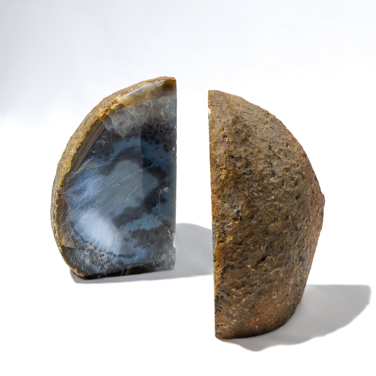 Semi Precious Book End Set - Natural Agate - paarkhi