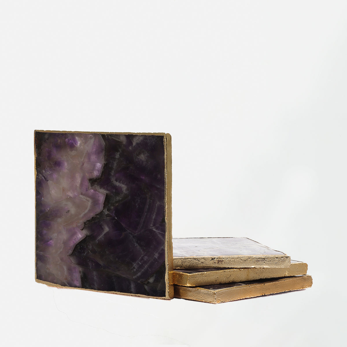 Semi Precious Coasters Set of 4 - Amethyst