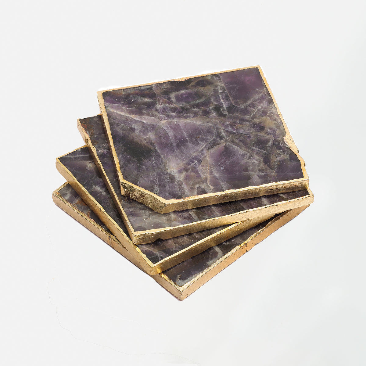 Semi Precious Coasters Set of 4 - Amethyst