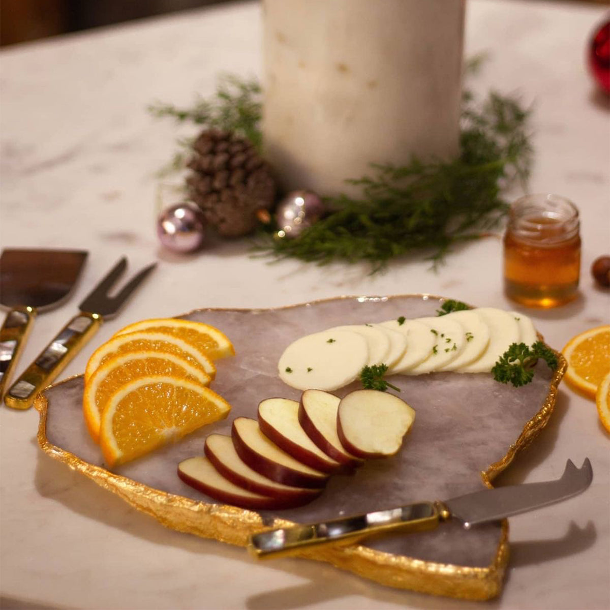 Semi Precious Platter - Rose Quartz