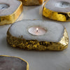 Semi Precious Tea Light Holder - White