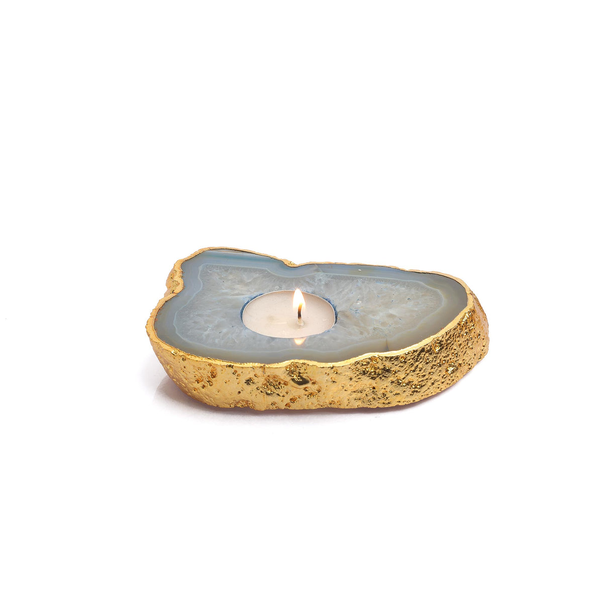 Semi Precious Tea Light Holder - Blue - paarkhi
