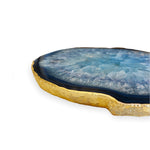 Blue Agate Semi Precious Platter & Coasters Set of 4